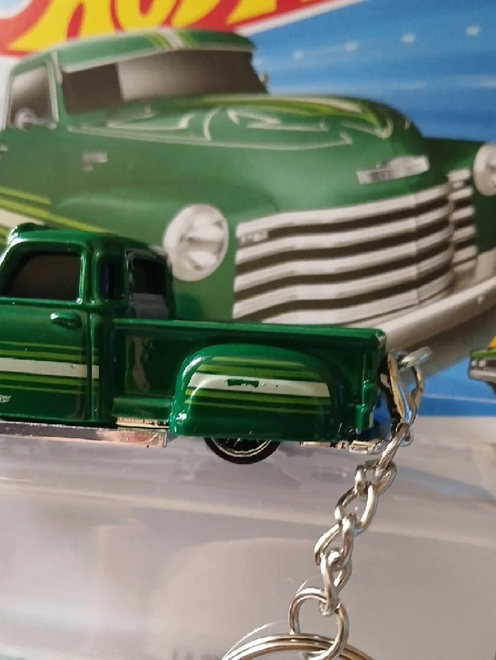 Key Chain La Troca Green Die-Cast Hot Wheels